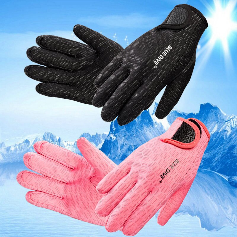 1.5mm neopren anti-ridse scuba diving svømmehandsker med nylon tape til vinter varm svømning dykning surfing snorkling