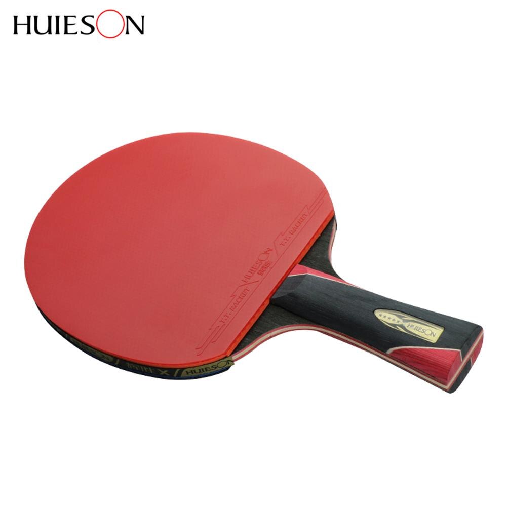 Huieson, mesa de fibra de carbono de 5 estrellas, conjunto de raqueta de tenis de doble espinillas, raqueta de Ping Pong de goma