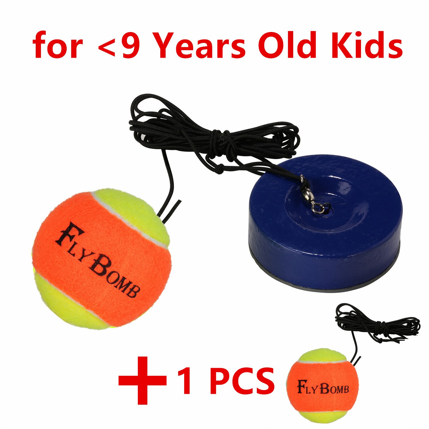 Portable Tennis Trainer 1KG Weight Heavy Iron Base for Adults Kids tenis Serve Training Self-study Rebound Balls Outdoor Indoor: orange with 1 ball