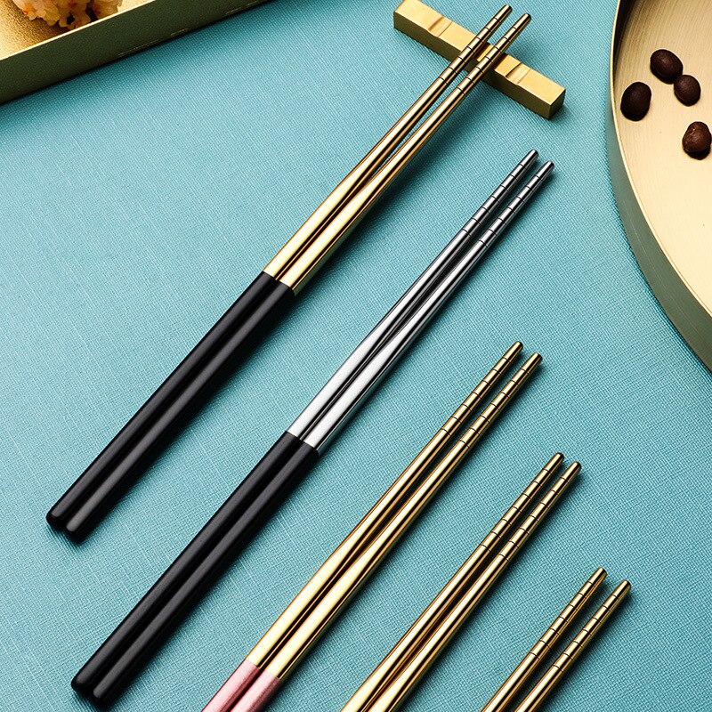 1Pair Japanese Korean Style Chinese Chopsticks Sushi Sticks Noodles Rolls Food Home Tableware Kitchen Tool Portable Reusable
