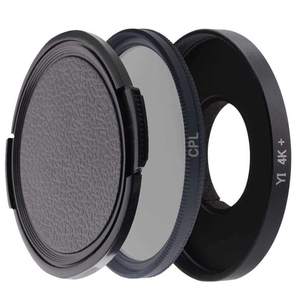 Caenboo super filtros de lente de curta-up, filtros para xiaomi yi 4k/ii/lite/+ plus 12.5x filtro de câmera de ação esportiva, yi 4k + cctv 37mm: 3in1CPLSet