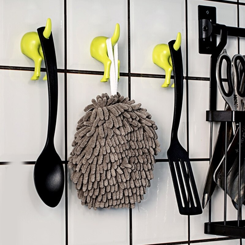 Gxma 4 Stuks Nordic Stijl Leuke Plastic Hond Staart Haken Met Schroeven Plakband Muur Gemonteerde Sleutel Hanger Hoed Jas muur Haak Thuis