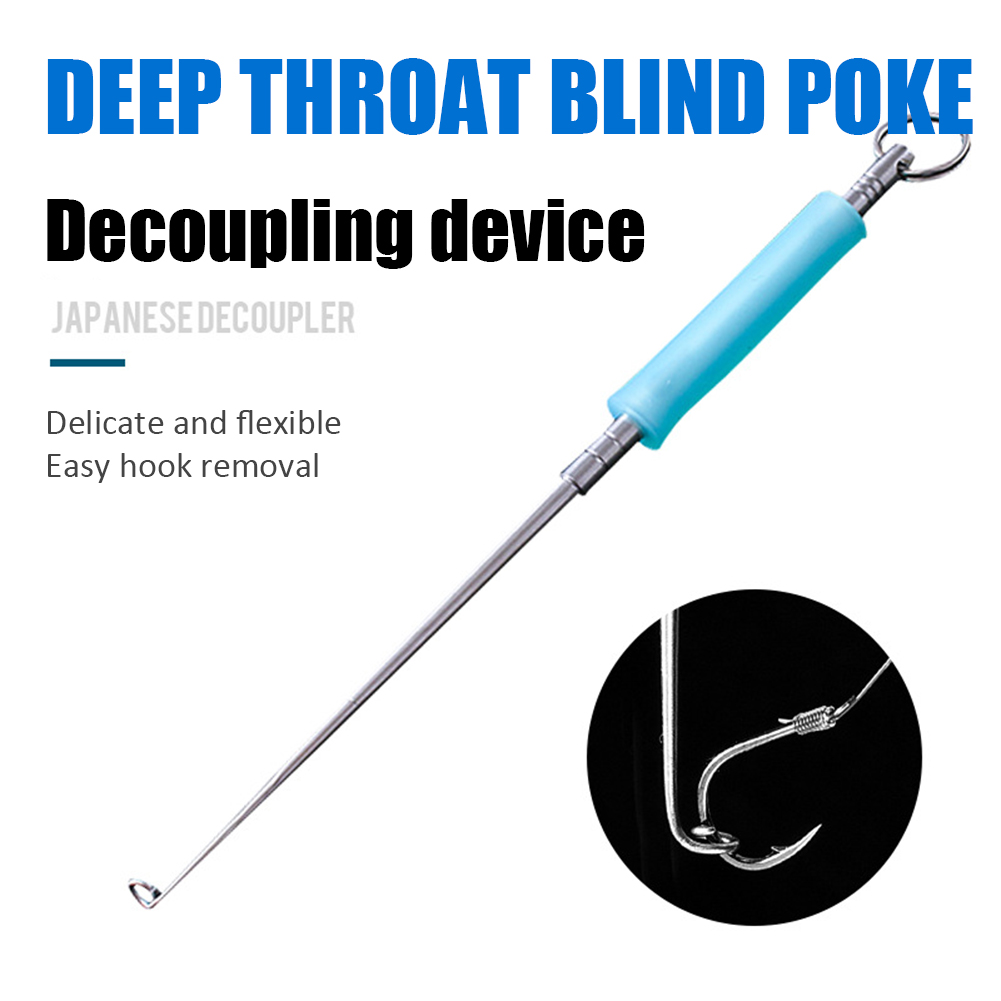 Stainless Steel Easy Fish Hook Remover Quick-Release Fishing Hook Detacher Safety Extractor Rapid Decoupling Device Fishing Tool
