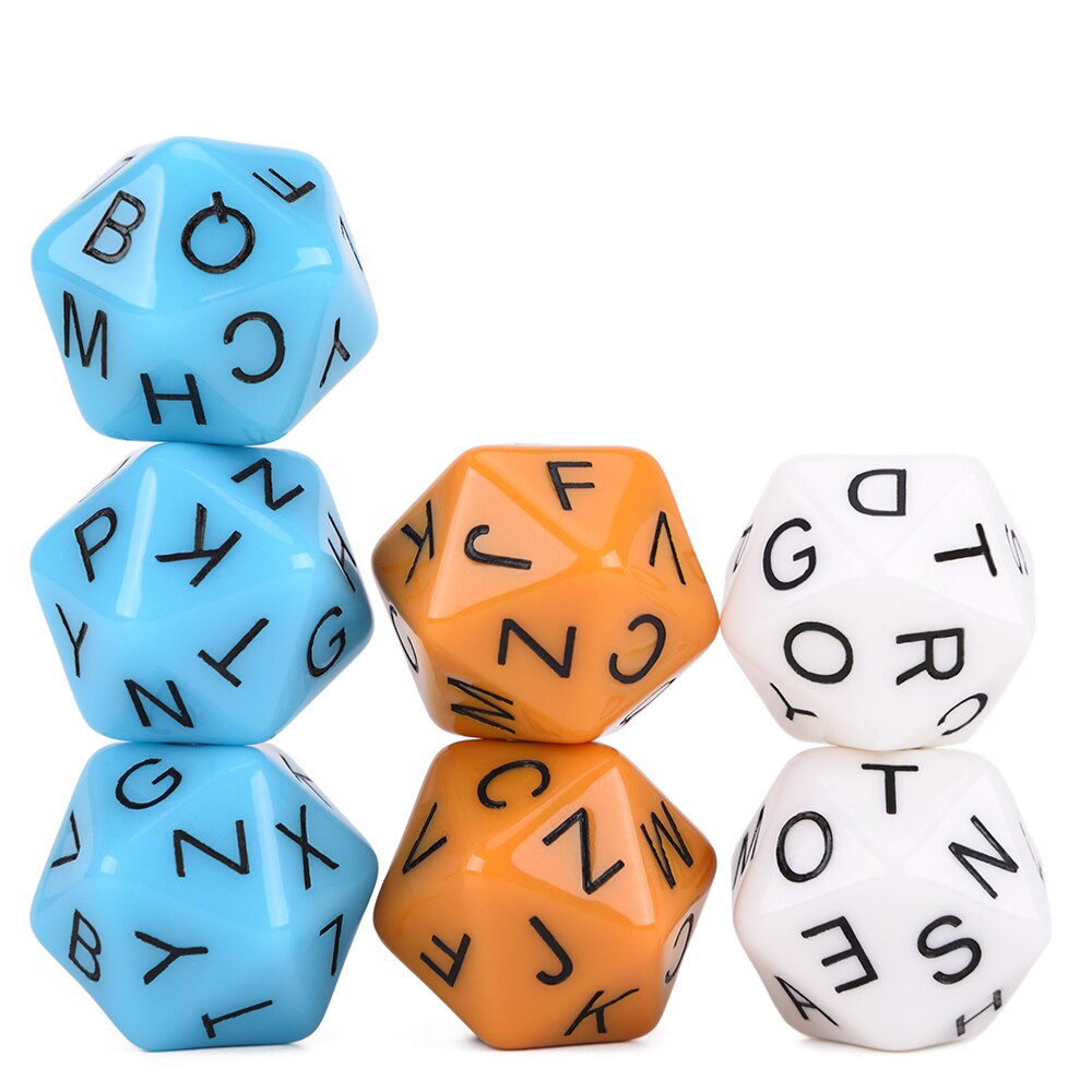 24mm Alphabet Dice Uppercase 20 Sided Set of 7