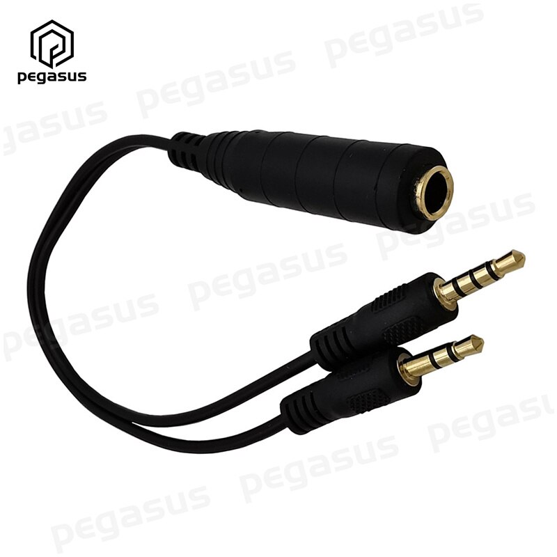 Dc 6.35Mm Vrouwelijk Naar 3.5Mm 3Pole Mannelijke En 3.5Mm 4Pole Male Spiltter Stereo Cord Kabel 0.25M: Default Title