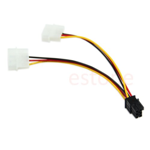 1Pc 6 Pin Pci-E Naar 2X4 Pin Power Adapter Converter Kabel Snoer
