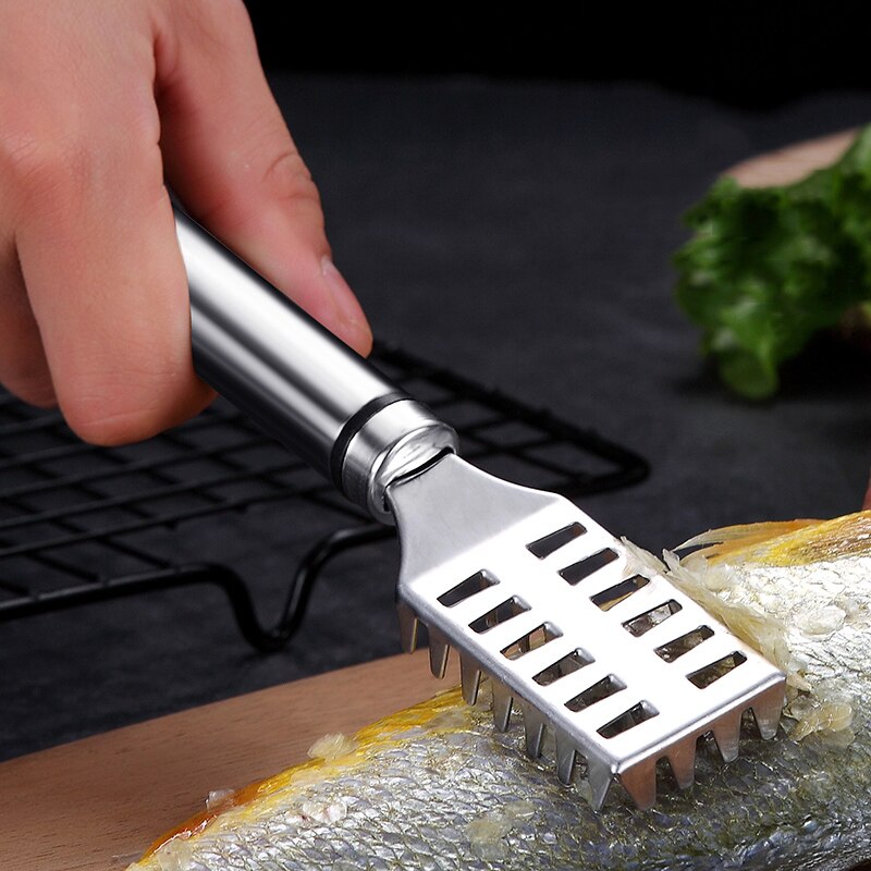 for fish cleaning cleaner fishing stainless steel Fish scaler remover skin clean knife chef Kitchen accessories gadgets tools