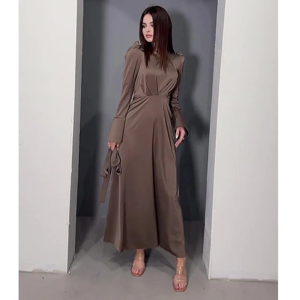 Ramadan Silky muslim Abaya Muslim Dress female big swing Islamic Kaftan Robe Musulman Abaya with belt