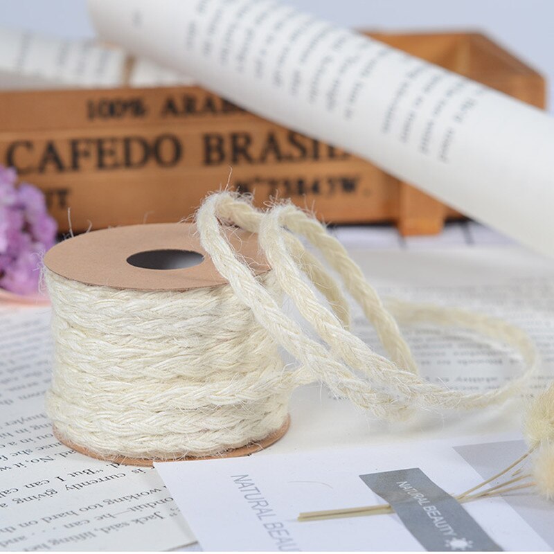 5Meter Twee-Kleur Kleine Pincet Twine Jute Touw Breedte 0.5Cm Diy Handgemaakte Naaien Macrame Koord Threads Minimalistische home Decoratie: Off white