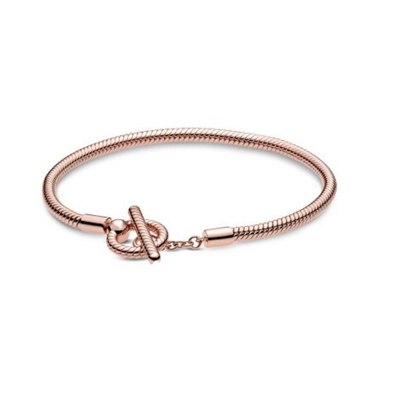 neue Ankünfte rose gold silber farbe T-Bar Schlange Kette Armband charme Armband für Frauen Authentische Charme Schmuck, der