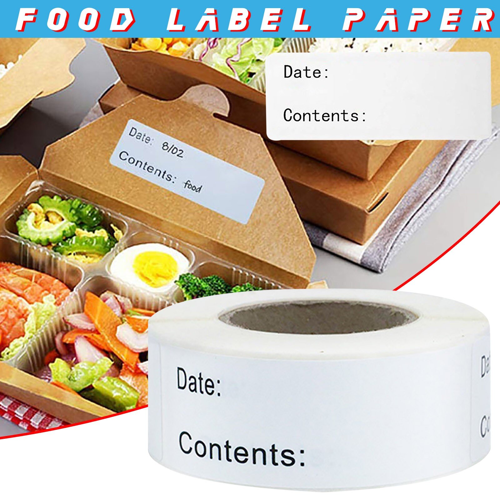 1pc Food label paper Powerful self adhesive label sticker for household kitchen Easy to dissolve high temperature stickers