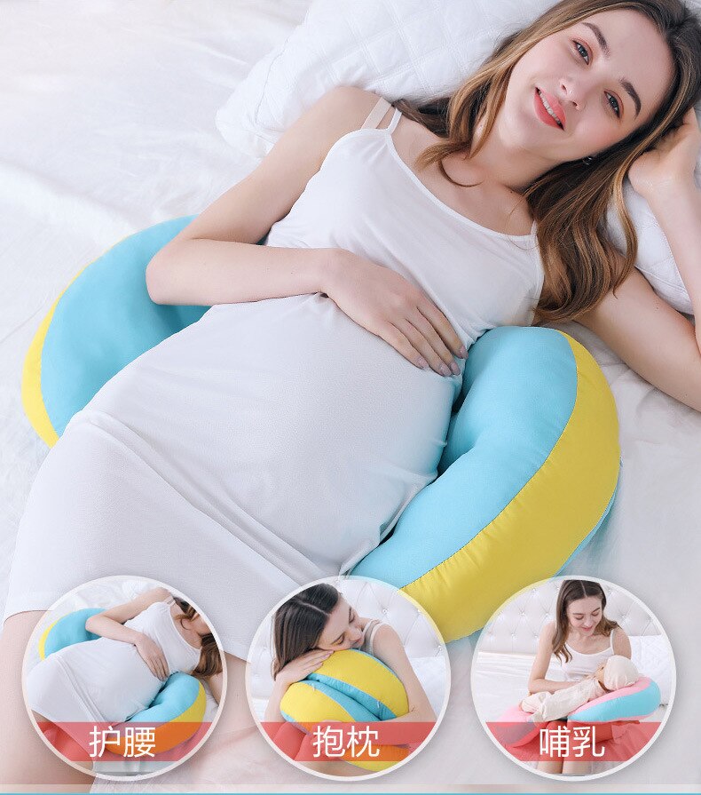 Almohada de apoyo para embarazadas, cojín de maternidad para el cuerpo, ropa de cama para dormir lateral