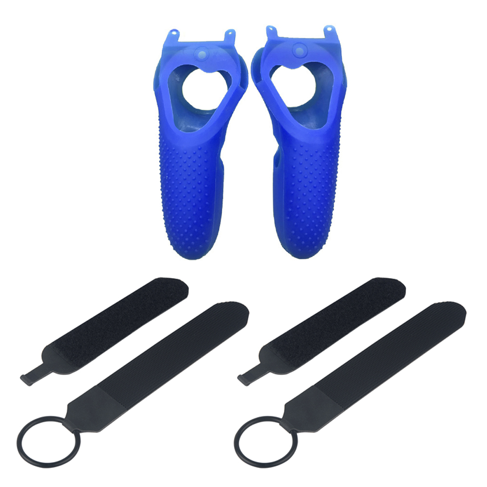 3 in1 Touch Controller Grip Skin &amp; Protective Cages for Oculus Quest/ Oculus Rift S VR Silicone Protection Accessries: 2in1 Blue