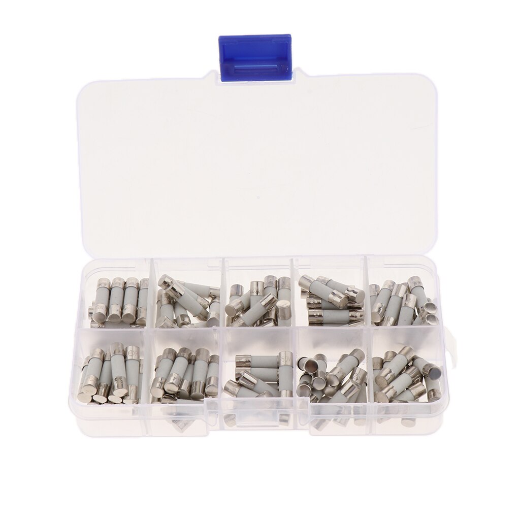 Hurtig-hurtig keramisk rørsikring 5 x 20 mm assorteret sæt 0.5a-30a ( pakke  of 100)