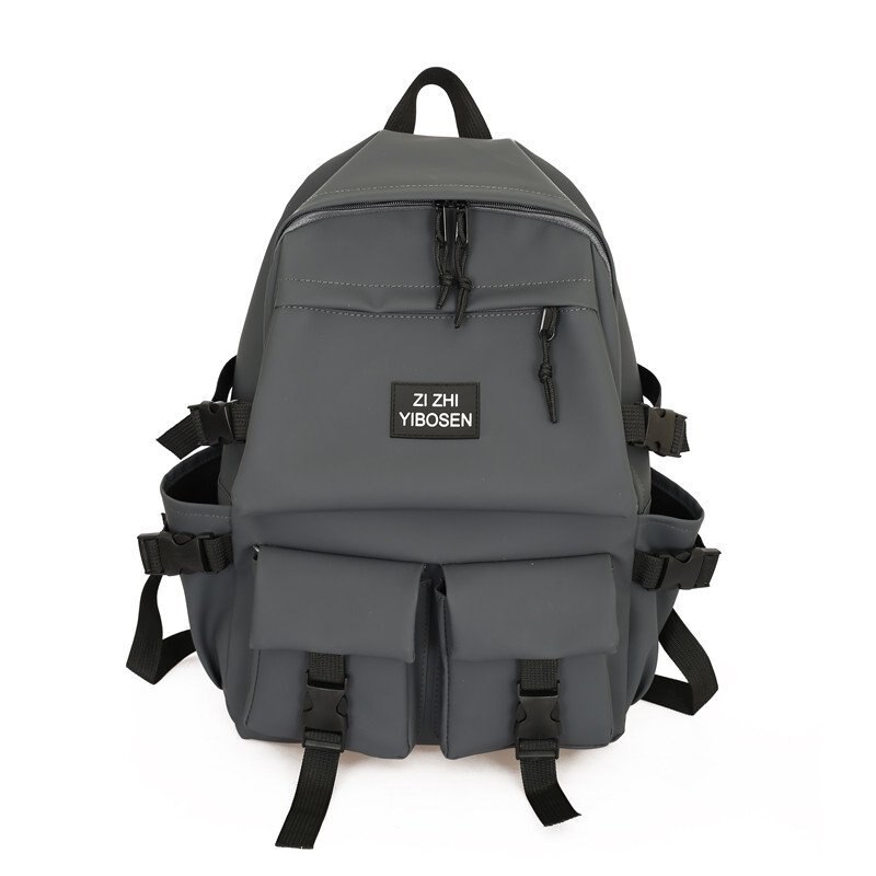 Rucksack Wasserdicht Nylon Frauen Männer Laptop Rucksack College Student Rucksack Große Kapazität Reise Rucksack Mochila: Gray / 36X14X46CM