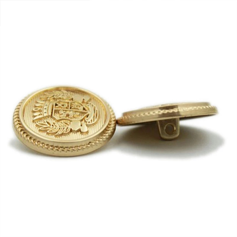 6 stk tøjknapper syning rund form metal guld ornament diy sæt til mænd kvinder blazer frakke uniformsskjorte
