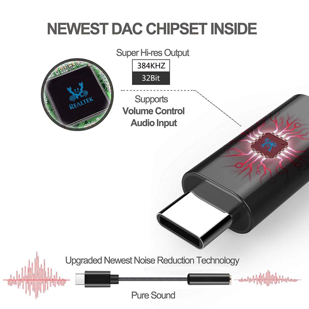 Charmtek USB-C Naar 3.5 Mm Koptelefoonaansluiting Adapter Dongles Dac Voor Google Pixel 2 Htc U11 U12 Oppo Vinden X essentiële Ph-1