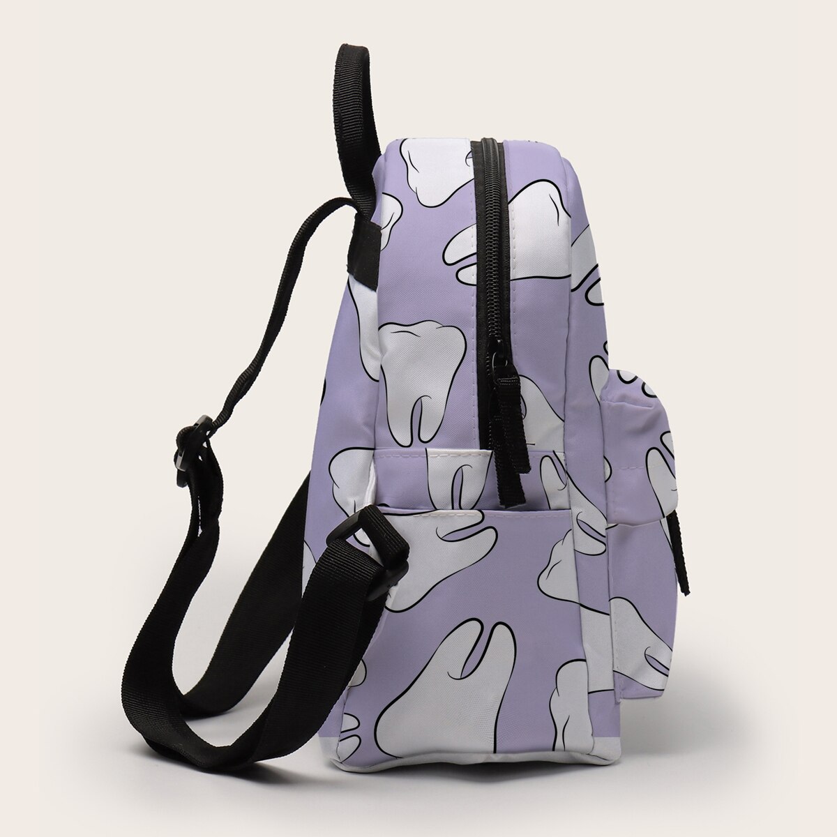 Deanfun Mini sac à dos dent imprimé sac à bandoulière enfants sac à dos petit sac à dos pour femmes sac à main DMNSB-13