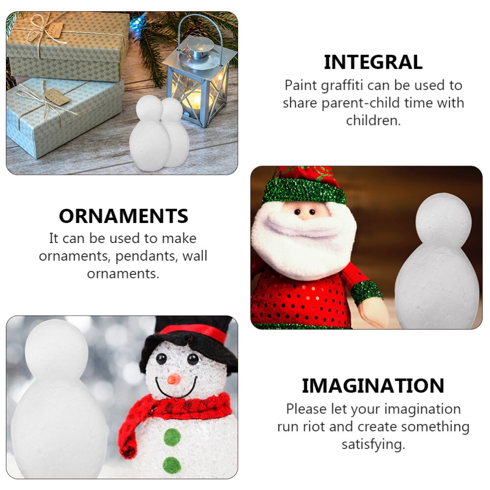 4 stuks kerst-piepschuim knutsel sneeuwpop modelleermal van piepschuim