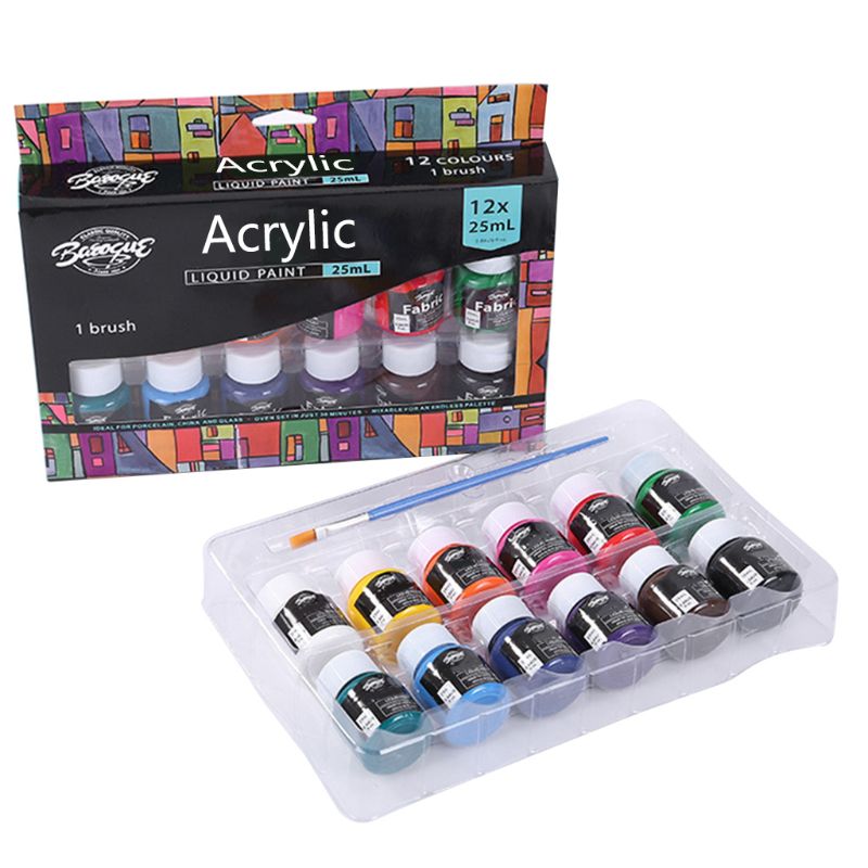 12X25Ml Zware Body Kleuren Rijke Pigmenten Acrylverf Set Voor Schilderen Canvas Ambachten