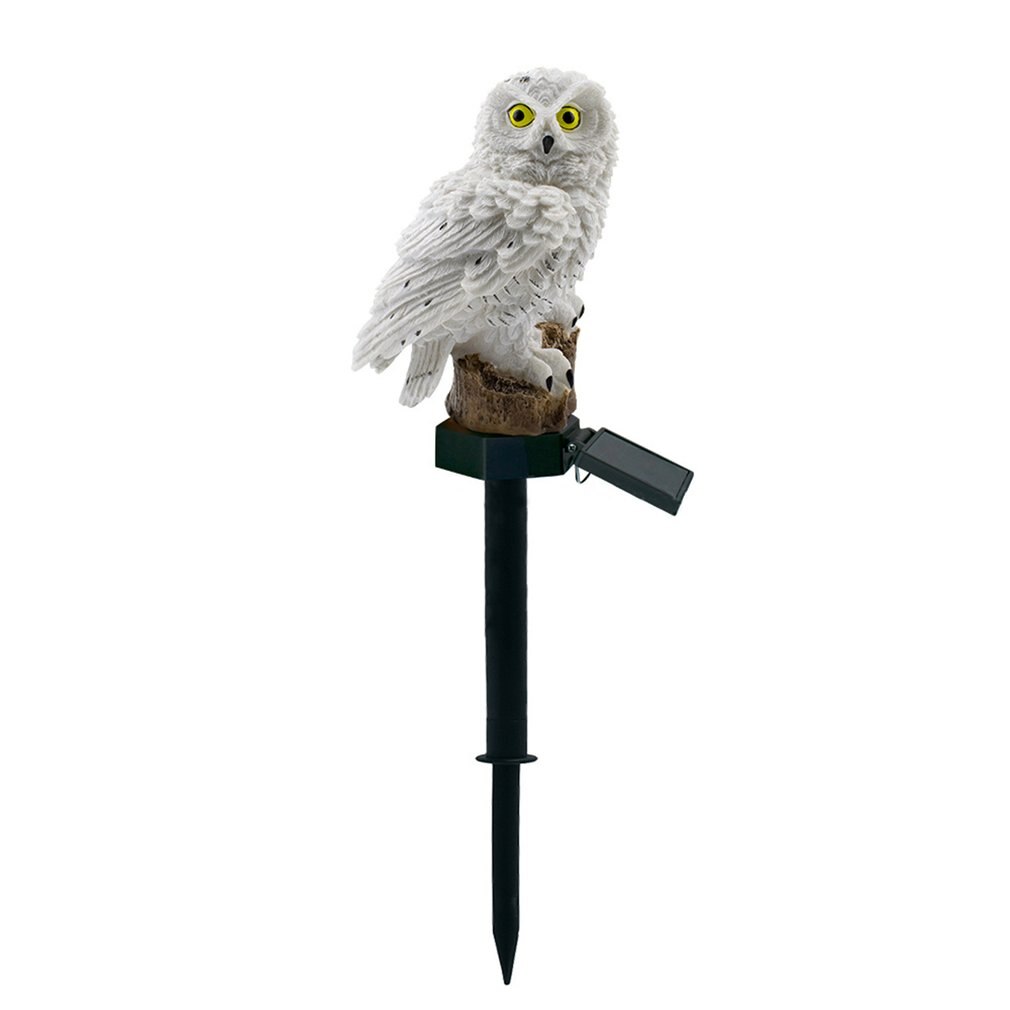 1Pcs Novelty Solar Tuinverlichting Uil Ornament Solar Lamp Outdoor Led Licht Spaarlamp Draagbare Nachtlampje Tuin decor: white owl