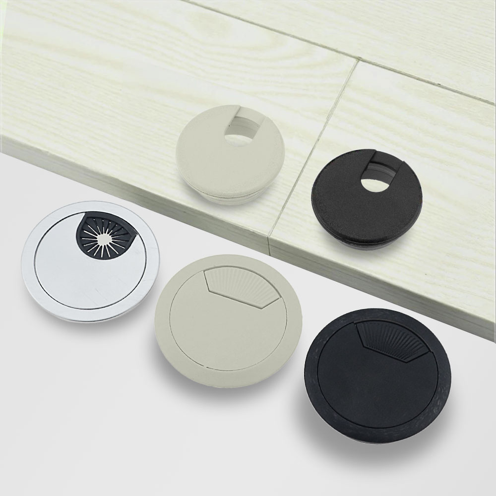 2Pcs Bureau Draad Gat Cover Basis Computer Grommet Tafel Kabel Outlet Poort Oppervlak Lijn Doos Meubels Hardwar Bureau Computer bureau