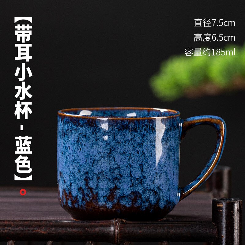 Oven Change Zand Goud Geglazuurde Keramische Proeverij Cup Kung Fu Single Cup Theekopjes Kleine Thee Cup Eigenaar Kopje Thee Kom thuis: Deep Blue