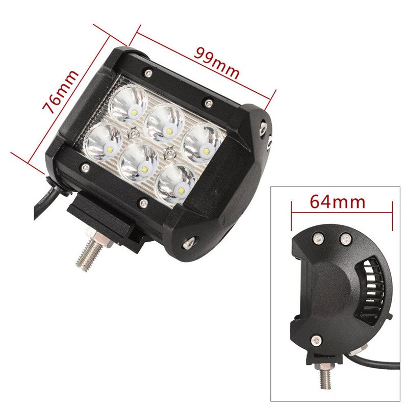 1Pc Auto Led Light Bar 18W Werk Licht Lamp Cree Chip Led Motorfiets Trekker Boot Off Road 4WD 4X4 Truck Suv Fog Licht Voor Atv