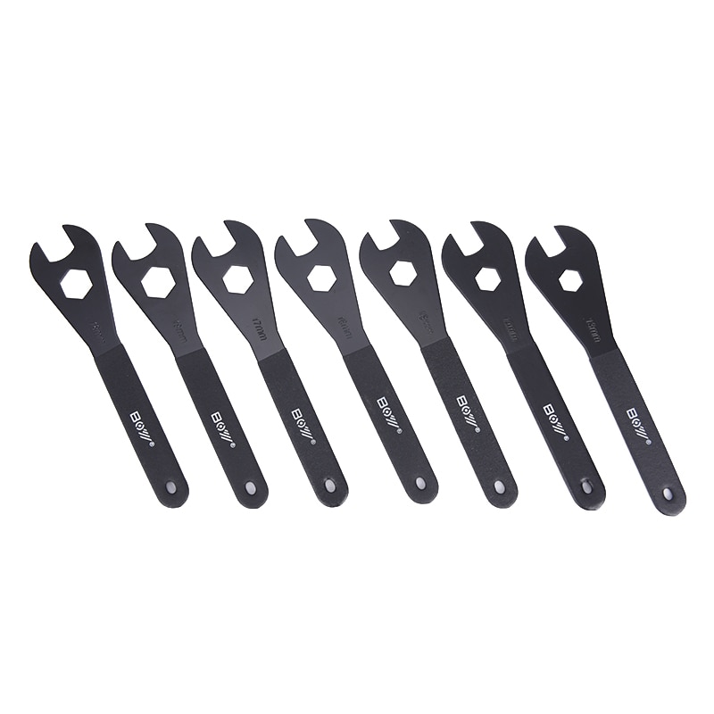 Carbon Steel Bicycle Spanner Wrench Spindle Axle Bicycle Fit for 13mm 14mm 15mm 16mm 17mm 18mm 19mm Cone Bike Repair Tool