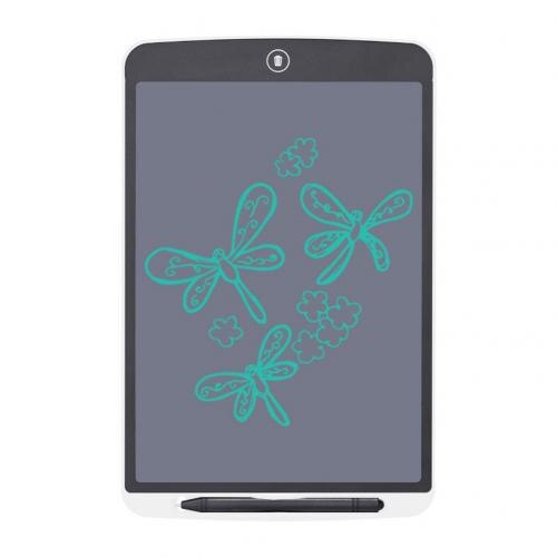 Tableta electrónica LCD de 12 pulgadas, Bloc de notas de dibujo para chico, Bloc de notas de grafiti para escribir, tableta de dibujo digital con bolígrafo: White Thick Pen