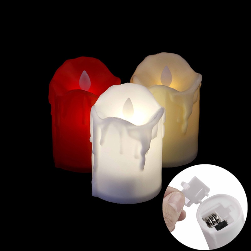 Led Batterij Aangedreven Led Kaars Multicolor Lamp Simulatie Kleur Vlam Knipperende Thee Licht Thuis Birthday Party Bruiloft Decoratie