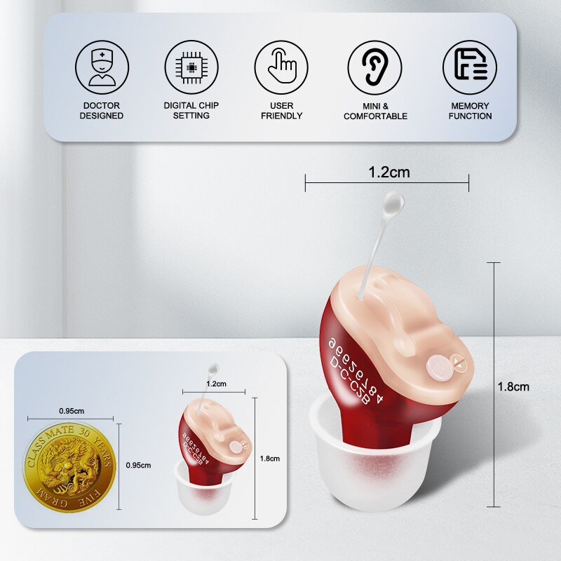 Hearing aids CIC hearing aid for elderly invisible Improving hearing loss Sound Amplifier Battery A10 For Seniors Audífonos