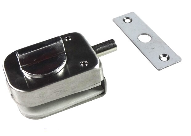 Rustfrit stål, glasdøre låse lås/bolt ,138a , uden boring, til dobbelt/enkelt glasdør, rammeløs glasdør: Enkelt dør