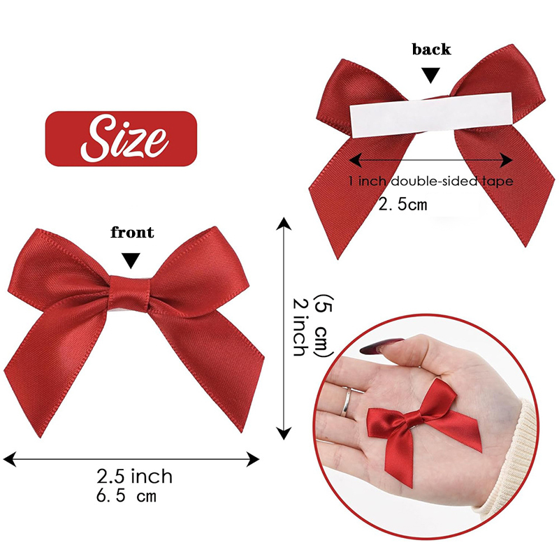 10/30/50 Uds. Lazo hecho a mano con parte trasera adhesiva para caja de de Navidad decoración floral accesorios de ropa DIY hechos a mano