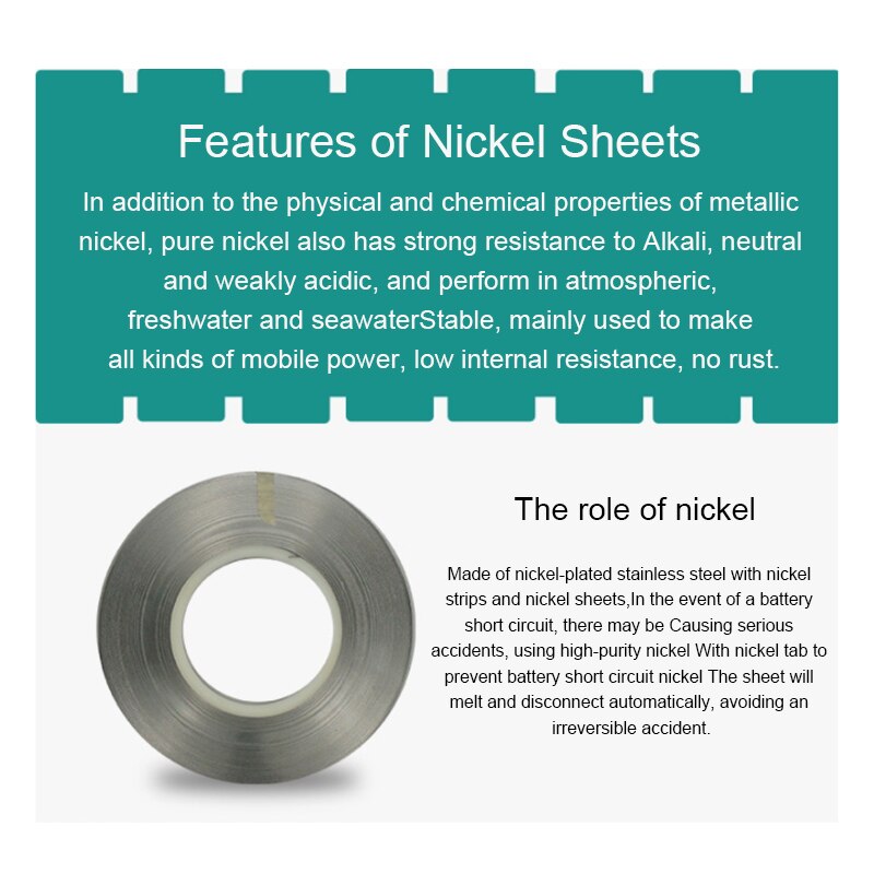 10 meter Cell Connector Nickel Strip Nickel-Plated Steel Strip Nickel-Plated Sheet Spot Welding Nickel Strip Nickel Strip 10 M