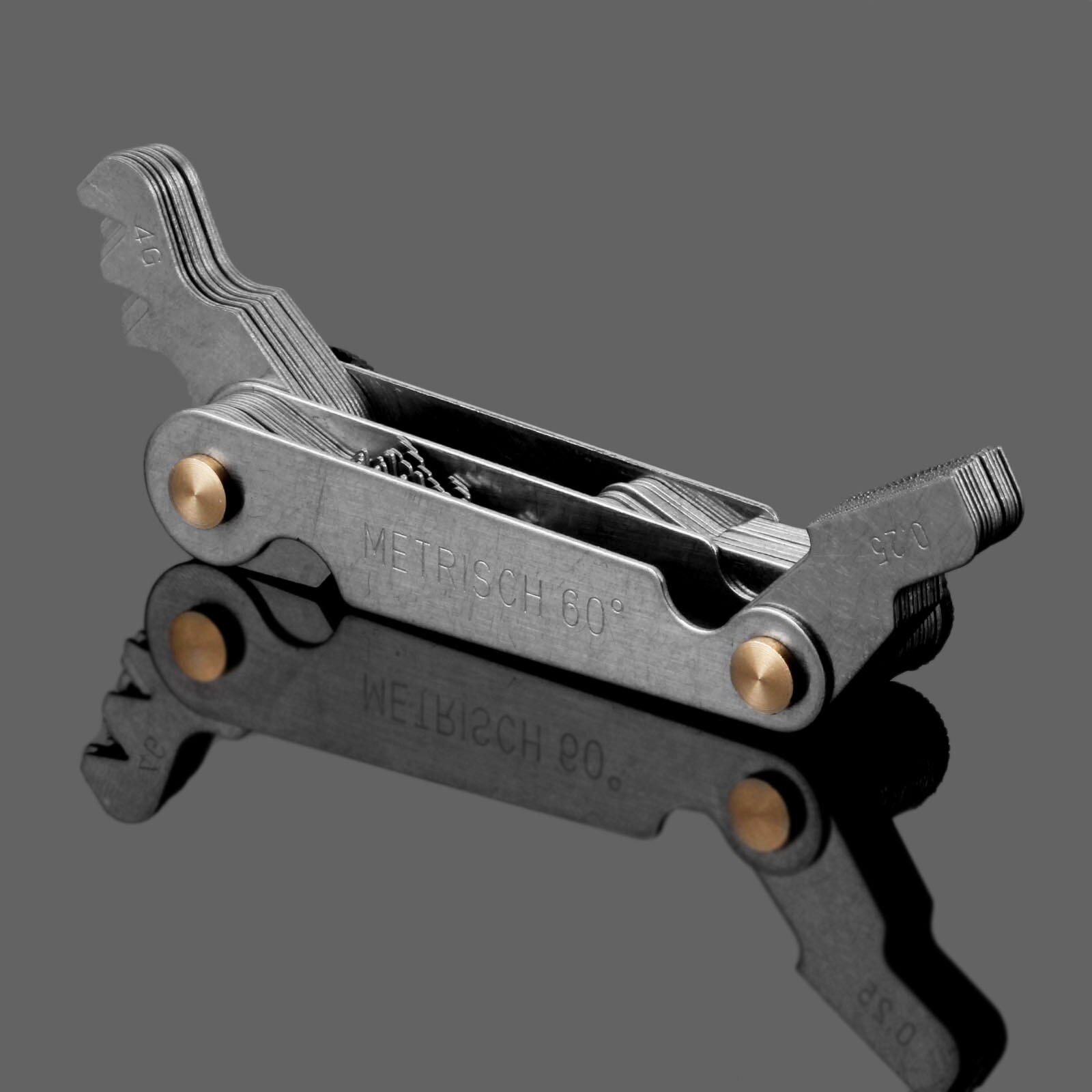 DRELD 52Pcs Steel Thread Measuring Gage Metric Whitworth Screw Pitch Gauge 60 Degree 0.25mm-6mm Measuring Tool