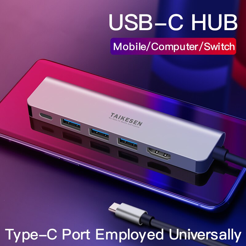 USB 3.1 Type-C Hub To HDMI Adapter 4K Thunderbolt 3 USB C Hub with Hub 3.0 TF SD Reader Slot PD for MacBook Pro/Air/Huawei Mate