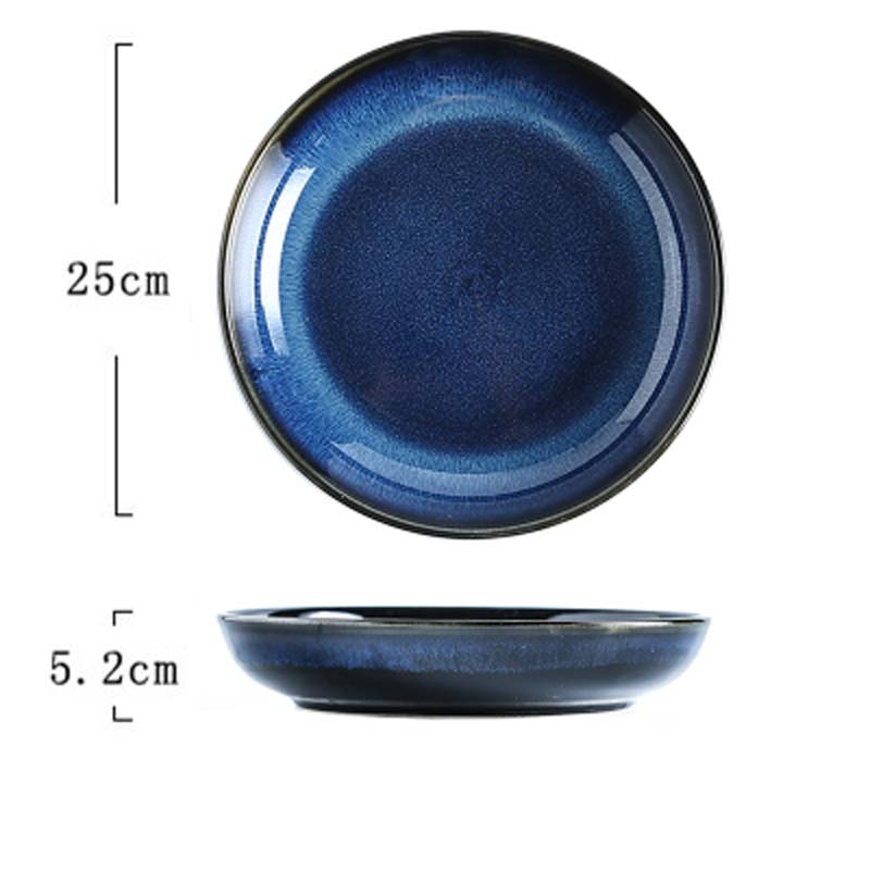 Plats en céramique de style japonais, plats profonds sous glaçure, fours créatifs, grands plats, plats, plats à soupe, plats à bouche profonde: Champagne