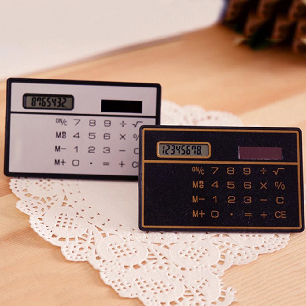 1pcs Calculator Portable 8 Digit Solar Power Calculator Durable Ultra Thin Pocket Mini Credit Card Student Counting Supplies