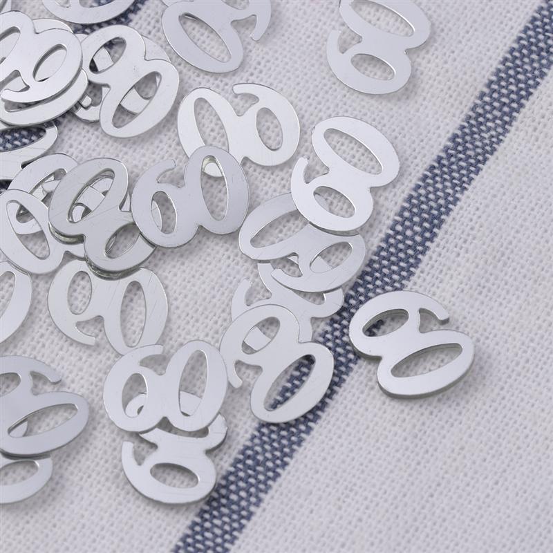 1200pcs Party Decorative Confetti Number 60 Sequins Confetti Party Supplies Table Confetti Decor For Birthday Anniversary A35