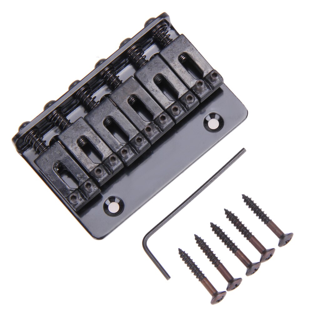 6 String 65Mm Gitaar Brug Metalen Vaste Hardtail Zadel Bridge Top Load Gitaar Staartstuk Voor Elektrische Gitaar Accessoires