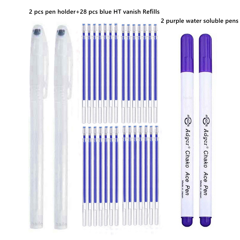 Haile Fabric Markers Fade Out for Drawing Lines Disappearing Marker Pens Patchwork Fabric PP Multi Purpose DIY Craft Sewing Tool: Blue