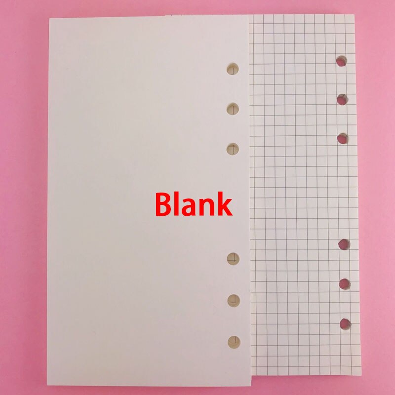 40 Vellen A6 Ring Notebook Insert Vullingen 6 Gaten Losse Blad Papers Spiraal Dagboek Planner Lege Innerlijke Core School Kantoor levert: A6 6 Hole Blank