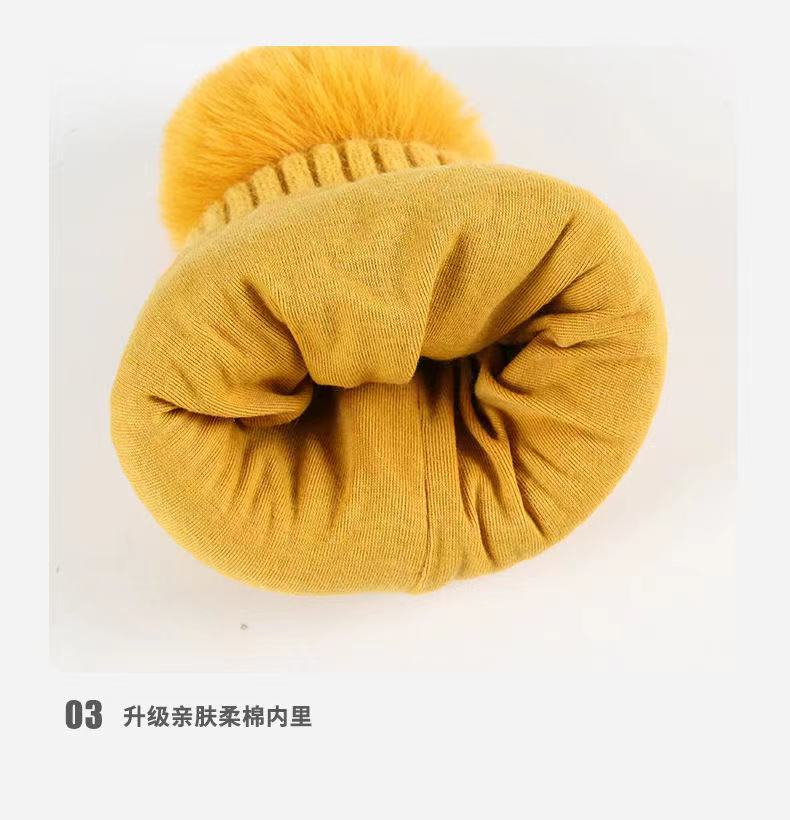 Gorro de punto con pompón para bebé de 1 a 3 años, gorro de lana cálido para niño y niña, babero de protección para las orejas, traje de gorro para bebé