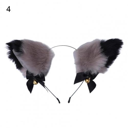 Diademas con forma de orejas de Animal para mujer, banda de pelo de imitación de piel de conejo, para Cosplay, temática: 4
