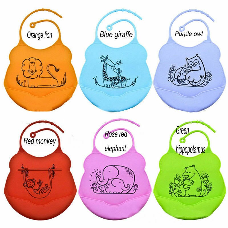 Wasserdichte Baby Weiche Silikon Lätzchen Fütterung bib Kinder Roll up Lebensmittel Catcher