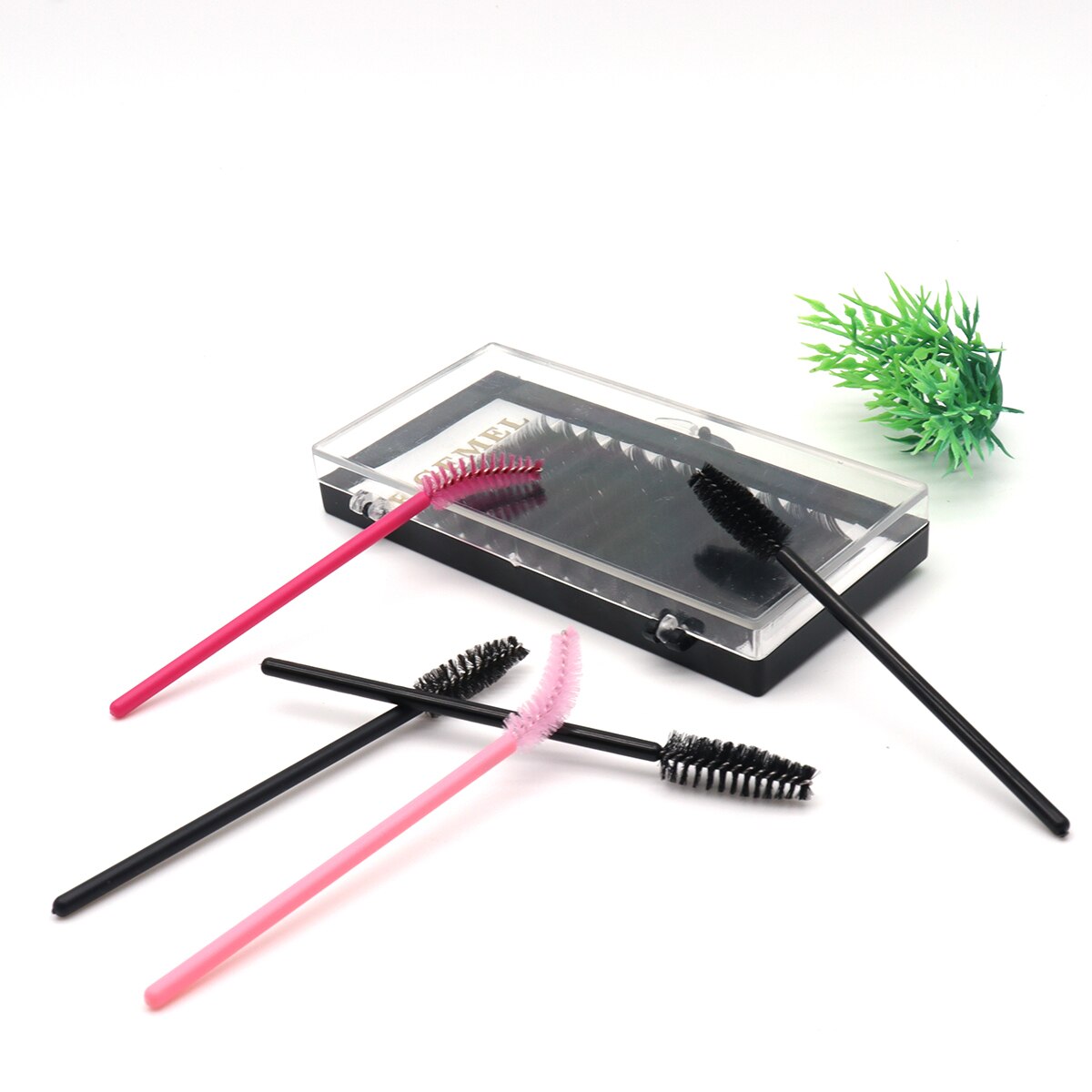 Negemel 100 PCS Disposable Eyelash Brush, Mascara Brushes Wands,Eyebrow Brush, Cosmetic Makeup Brush Tool Kits