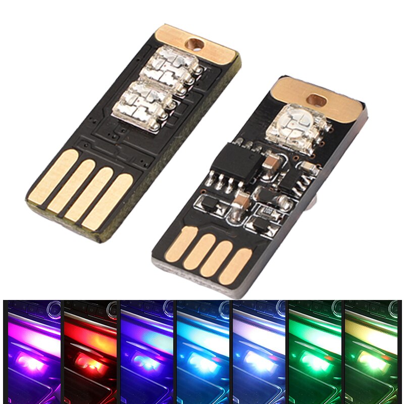 Lâmpada decorativa do carro led carro usb atmosfera luz controle de voz ritmo lâmpada toque colorido gradiente decoração interior do carro luz