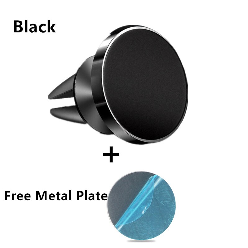 Suporte magnético automotivo para celular, suporte magnético para ventilação, para iphone x, 11, 8, 7, xiaomi, samsung, 360 suporte para celular: Air Vent Black