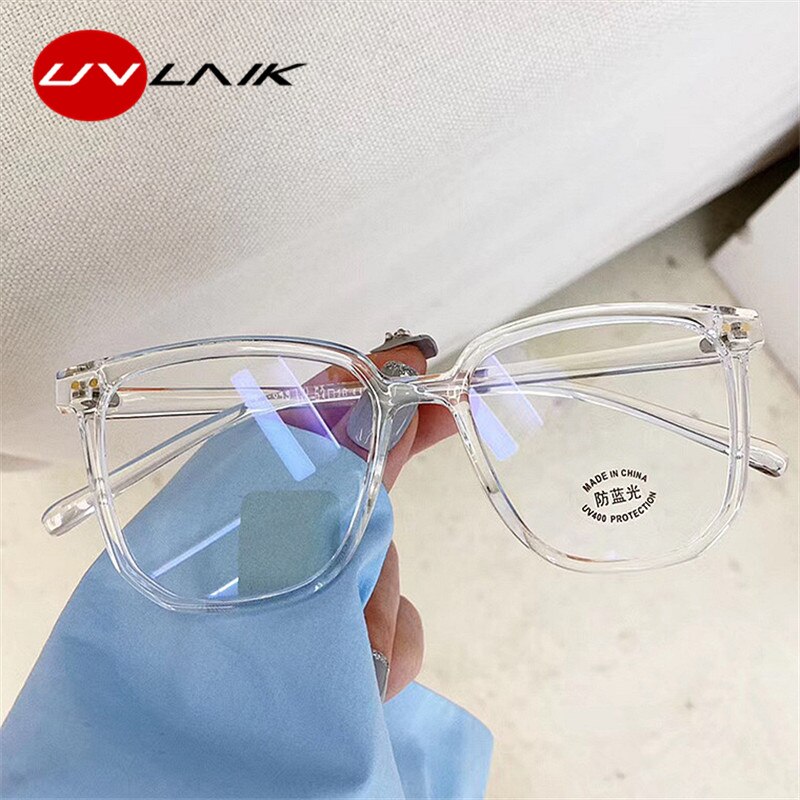 UVLAIK Anti Blue Light Glasses Frame Women's Eyeglasses Frame Computer Eyeglasses Vintage Men Spectacles Transparent Frames